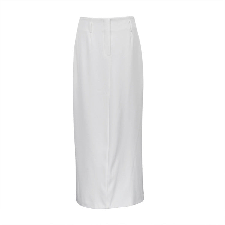 Women Clothing Niche White Low Waist Skirt Women Office Loose A line Skirt White