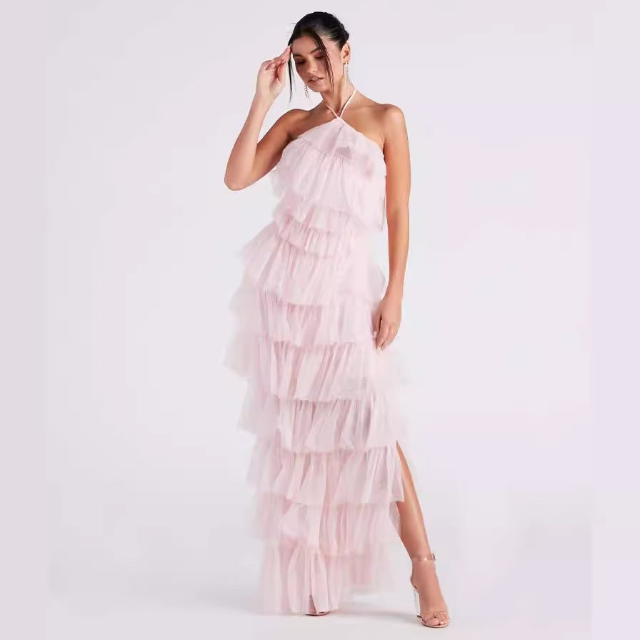 Women Clothing Party Sexy Dress Pink Maxi Dress