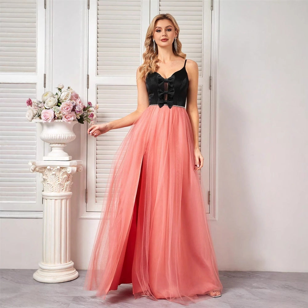 Arrival Mesh Stick on Crystals Stitching Elegant a Party Cocktail Dress Bridesmaid Dress Women