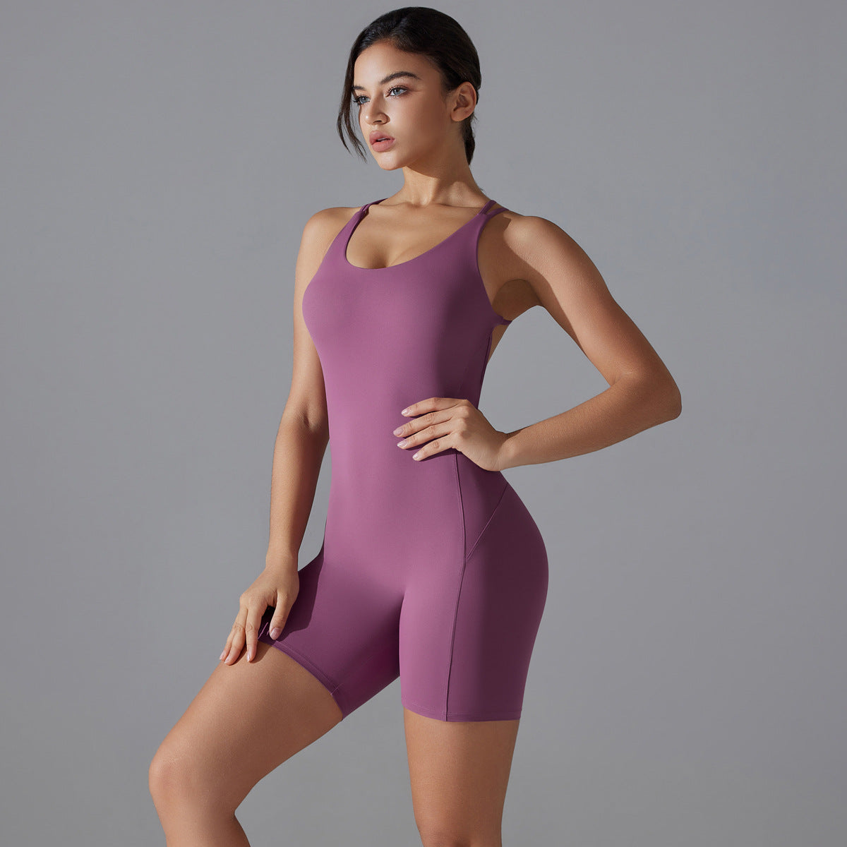 Spring Summer Gym Sexy Shaping Romper Yoga Clothes One Piece Belly Contracting Close Fitting Sports Back Shaping One Piece