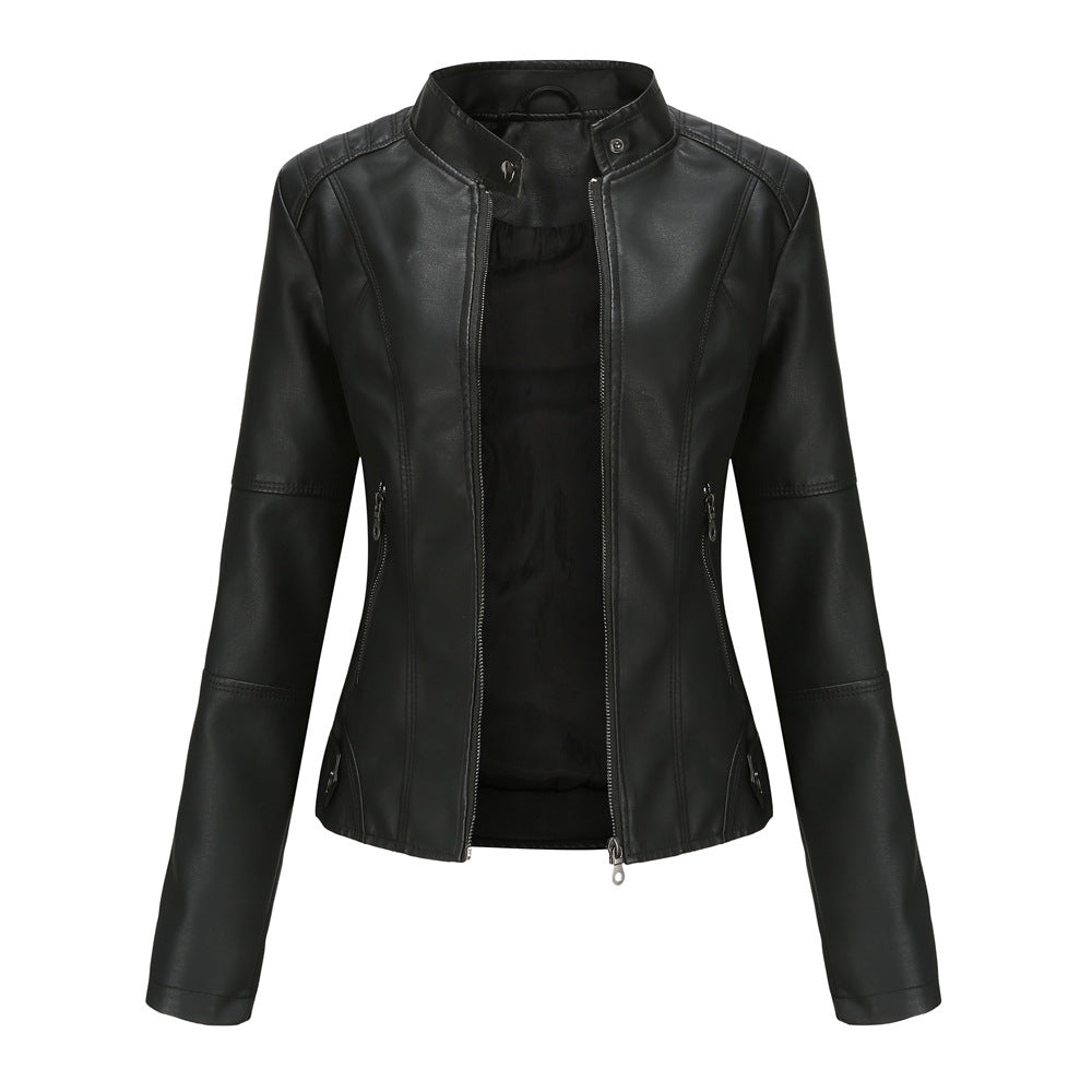 Women Autumn And Winter Solid Color Short Jacket Black