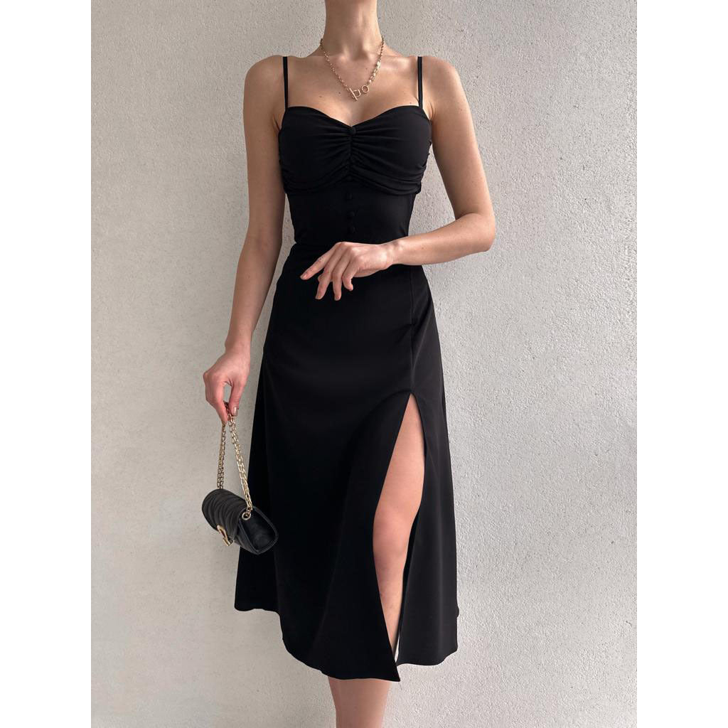 Summer Trendy Waist Trimming Spaghetti Straps Dress