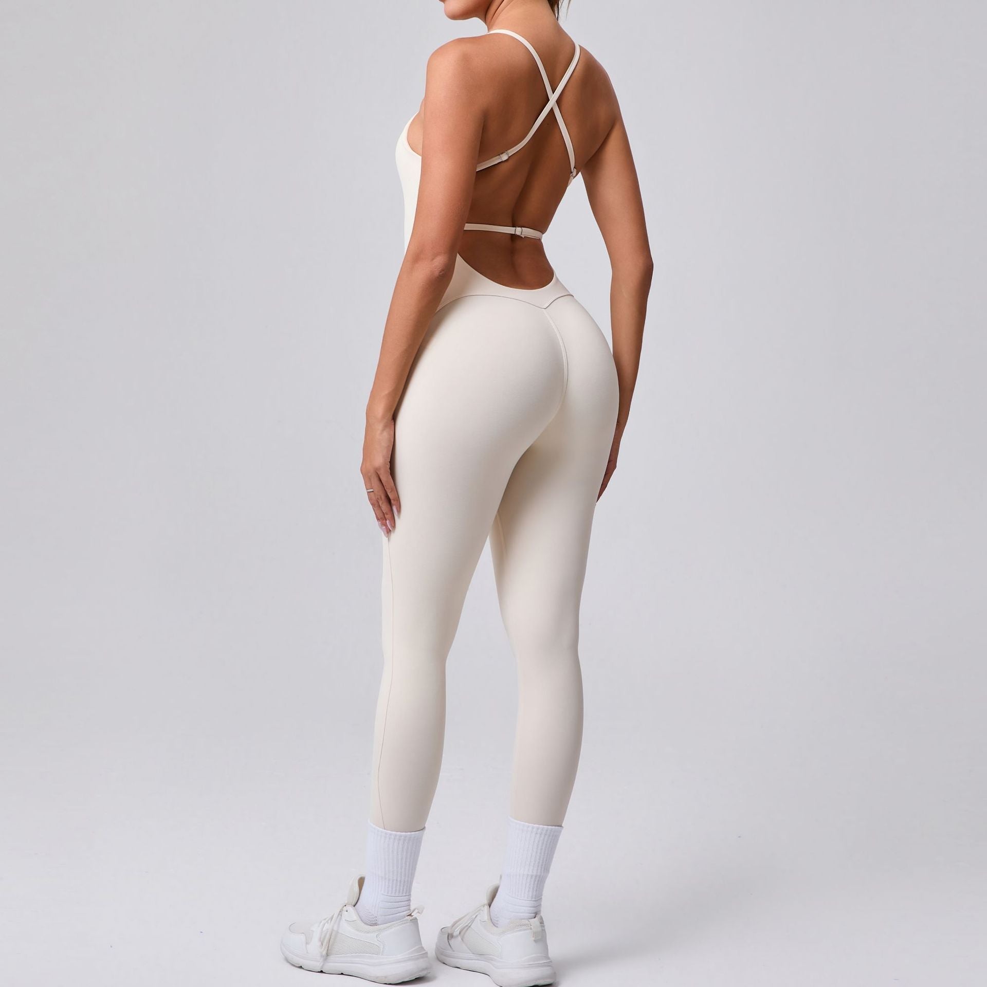 Adjustable Shoulder Strap Beauty Back Peach Hip Sports Fitness Clothes Tight Yoga Jumpsuit