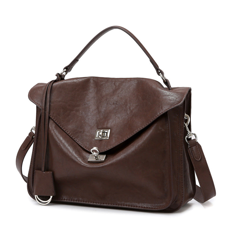 Women Bag Fashionable Vegetable Tanned Soft Leather Light Luxury Women Bag Large Capacity Office Bag High Grade Messenger Bag Messenger Bag One Size Brown