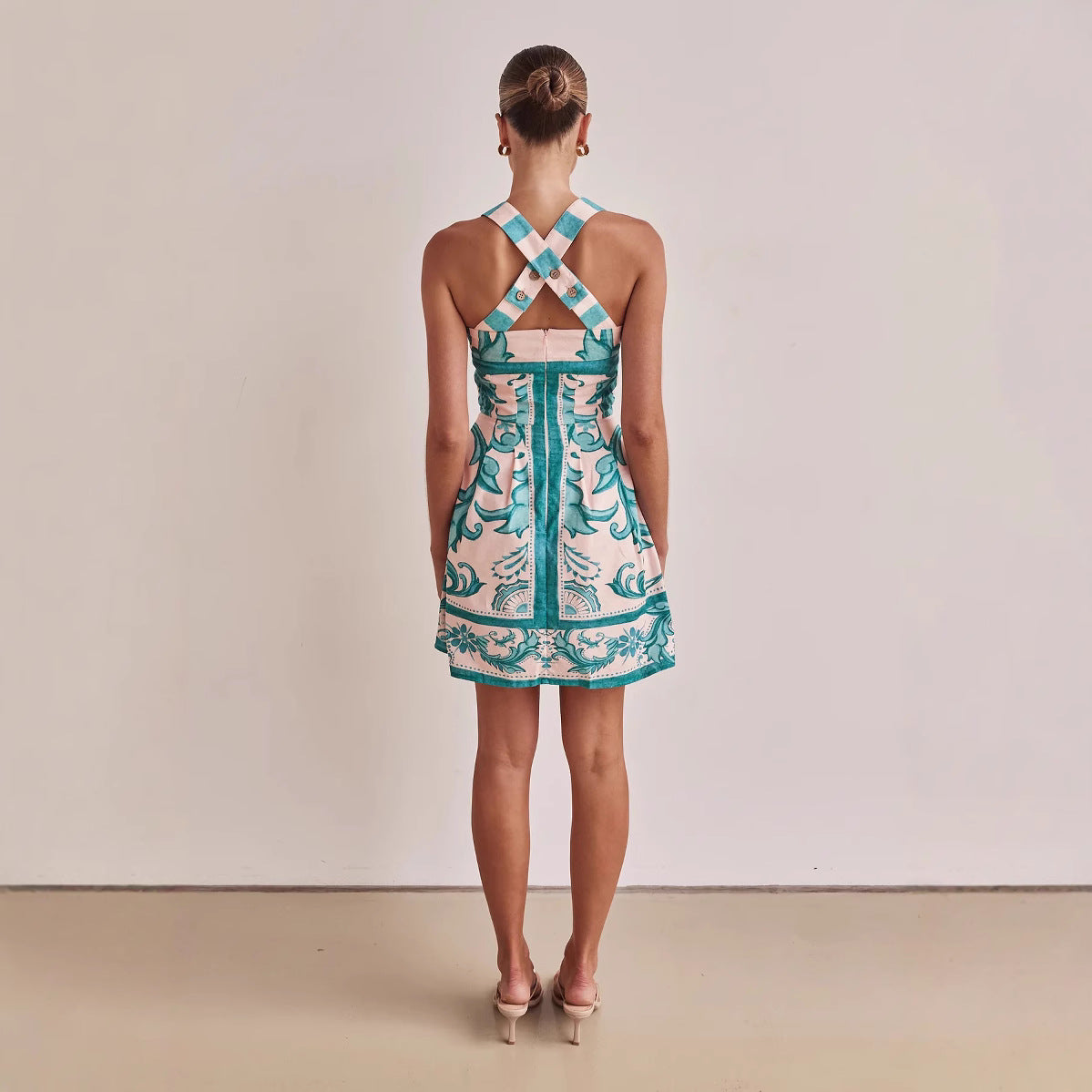 Summer Women Cami Dress Printed Suspender