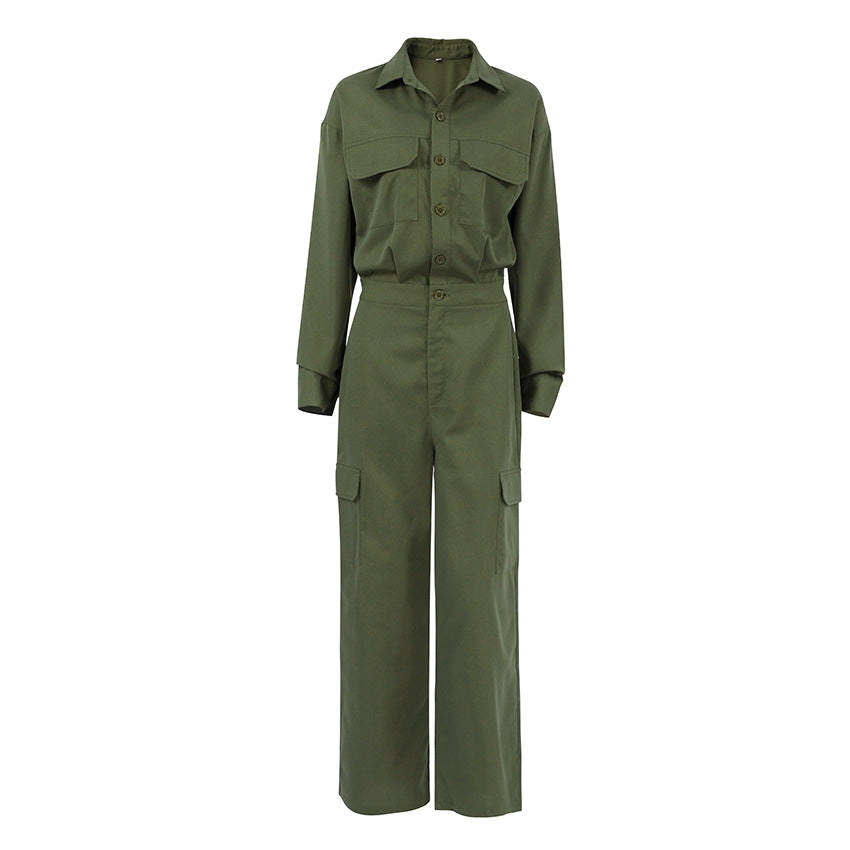 Workwear Mountain Long Sleeved Trousers Jumpsuit Autumn Winter Women Clothing