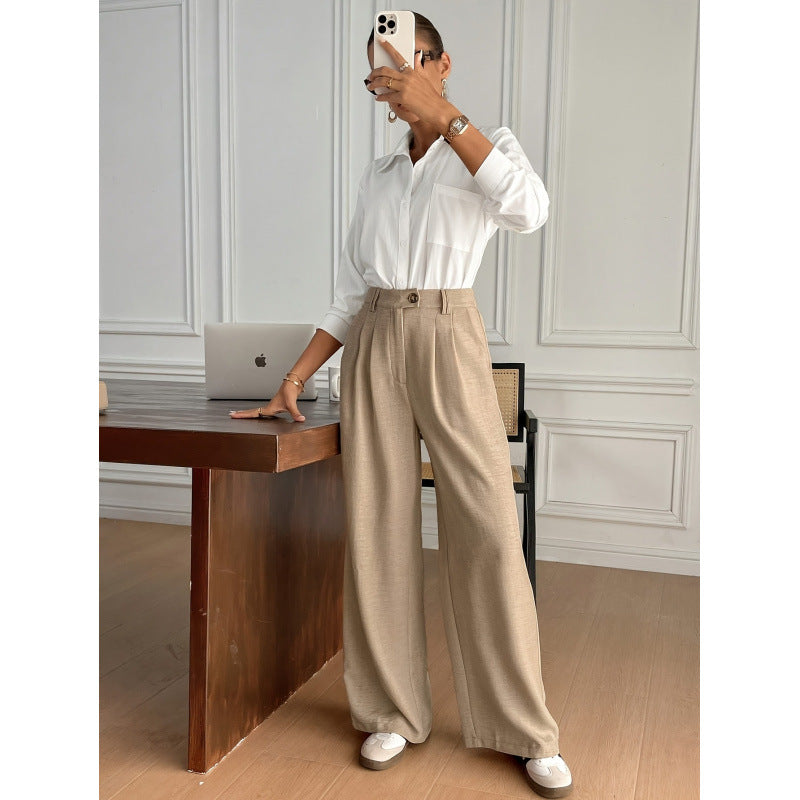 Women Clothing Solid Spring Casual Pants