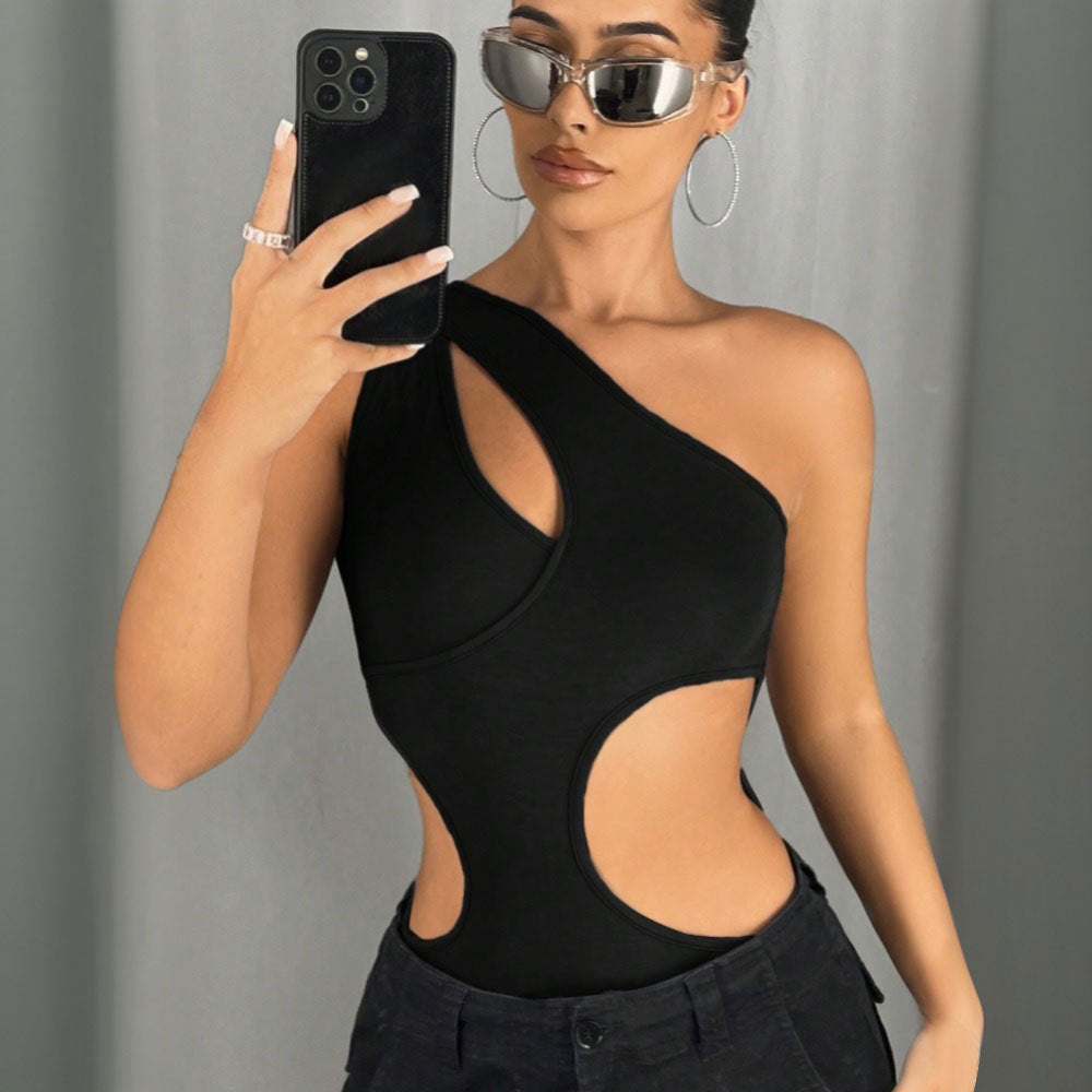 Asymmetric Design Jumpsuit Spring Summer Women Clothing Tapered Pants