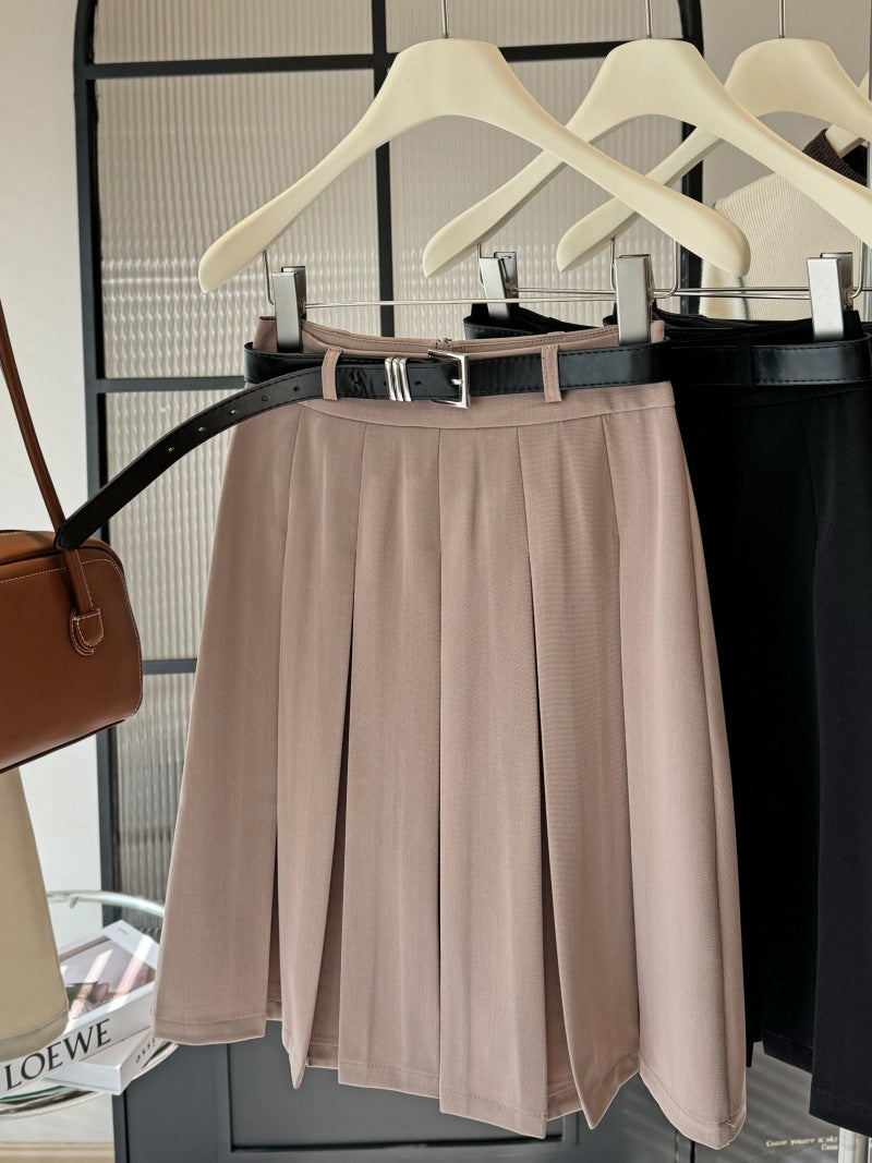 Women Summer Gray High Waist All Matching A line Skirt Umbrella Skirt Pleated Skirt Pink