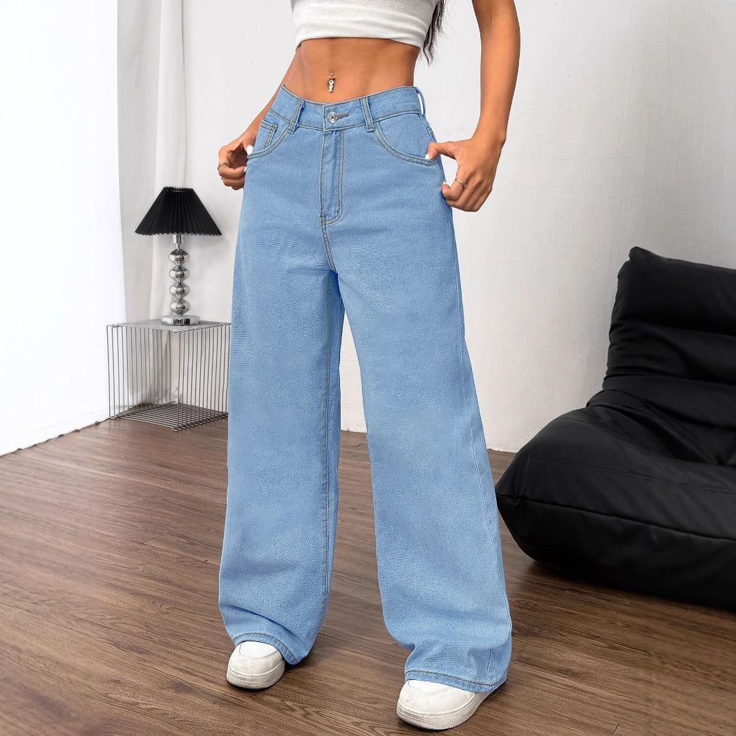 Women Clothing Trend Bow Embroidered Denim Trousers