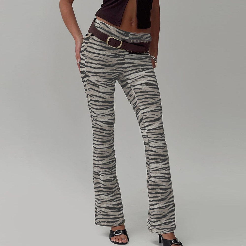 Women Clothing Pants High Elastic Leopard Print Trousers