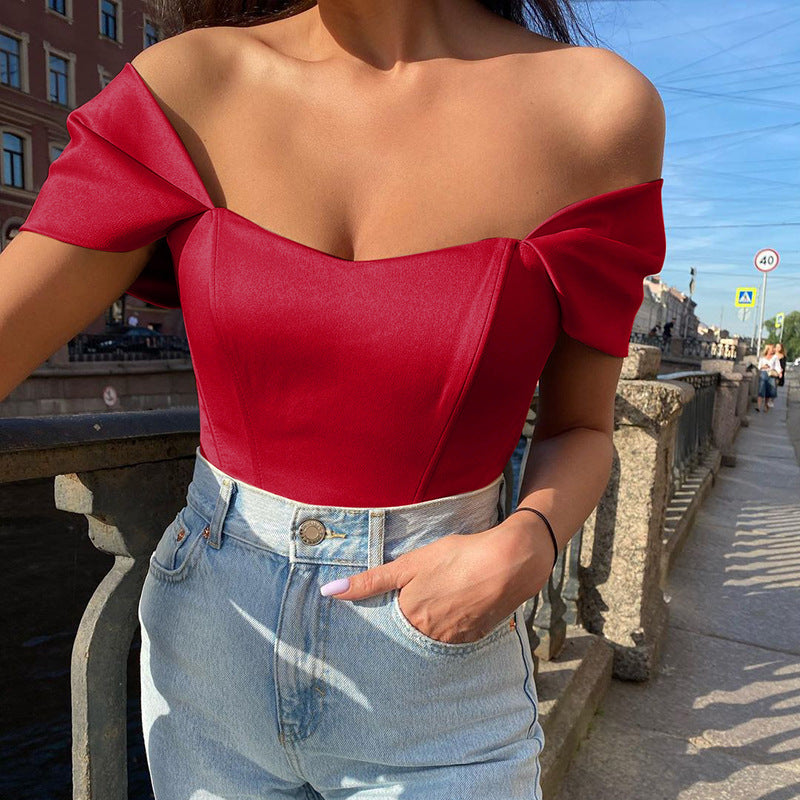 Waist Tube Top Women Clothing Satin off-Shoulder Top for Women Boning Corset Boning Corset Corset Burgundy