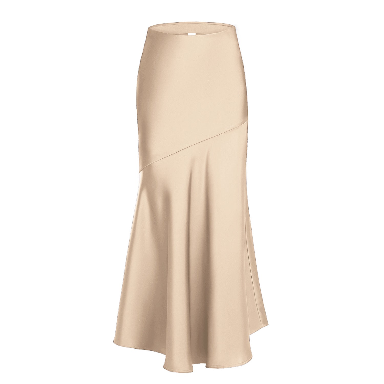 Women Acetate Satin Skirt Champagne