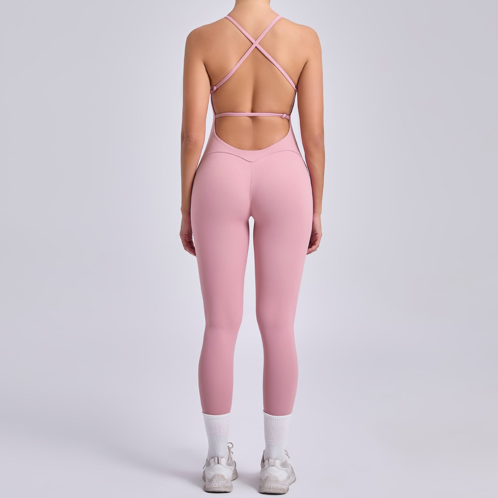 Adjustable Shoulder Strap Beauty Back Peach Hip Sports Fitness Clothes Tight Yoga Jumpsuit