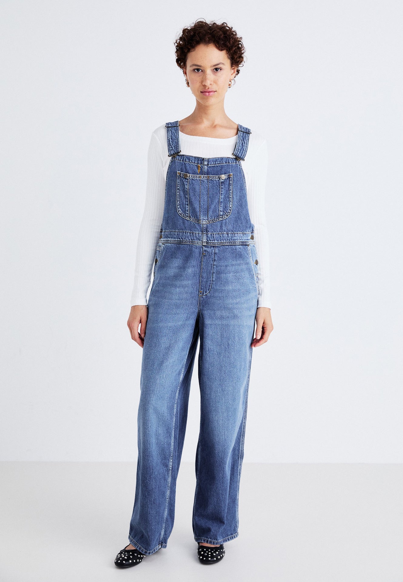 Supply Casual Loose Denim Suspender Pants Women The Blue