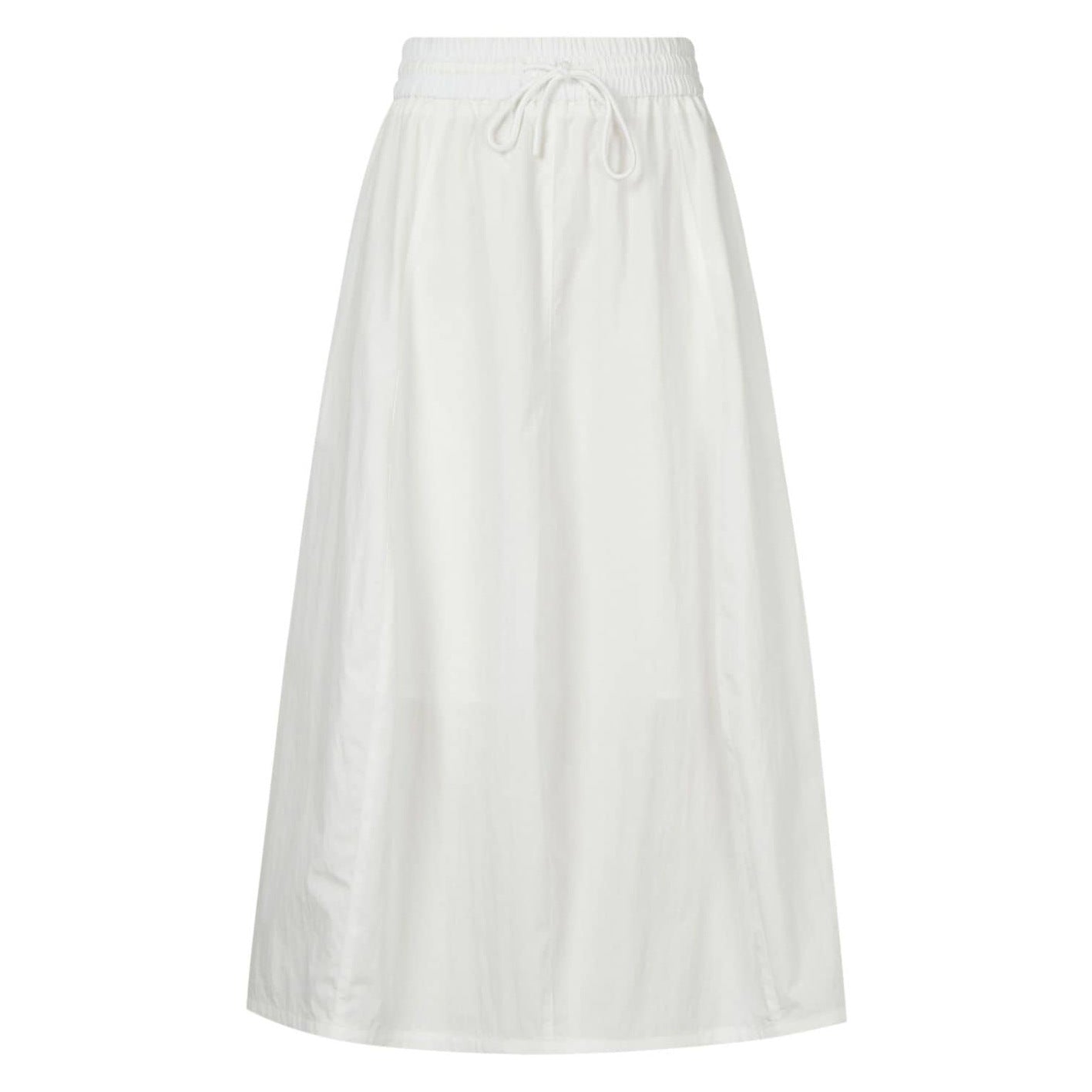 Women Clothing Cotton Skirt Autumn Winter High Waist Slit Solid Color Long Skirt White