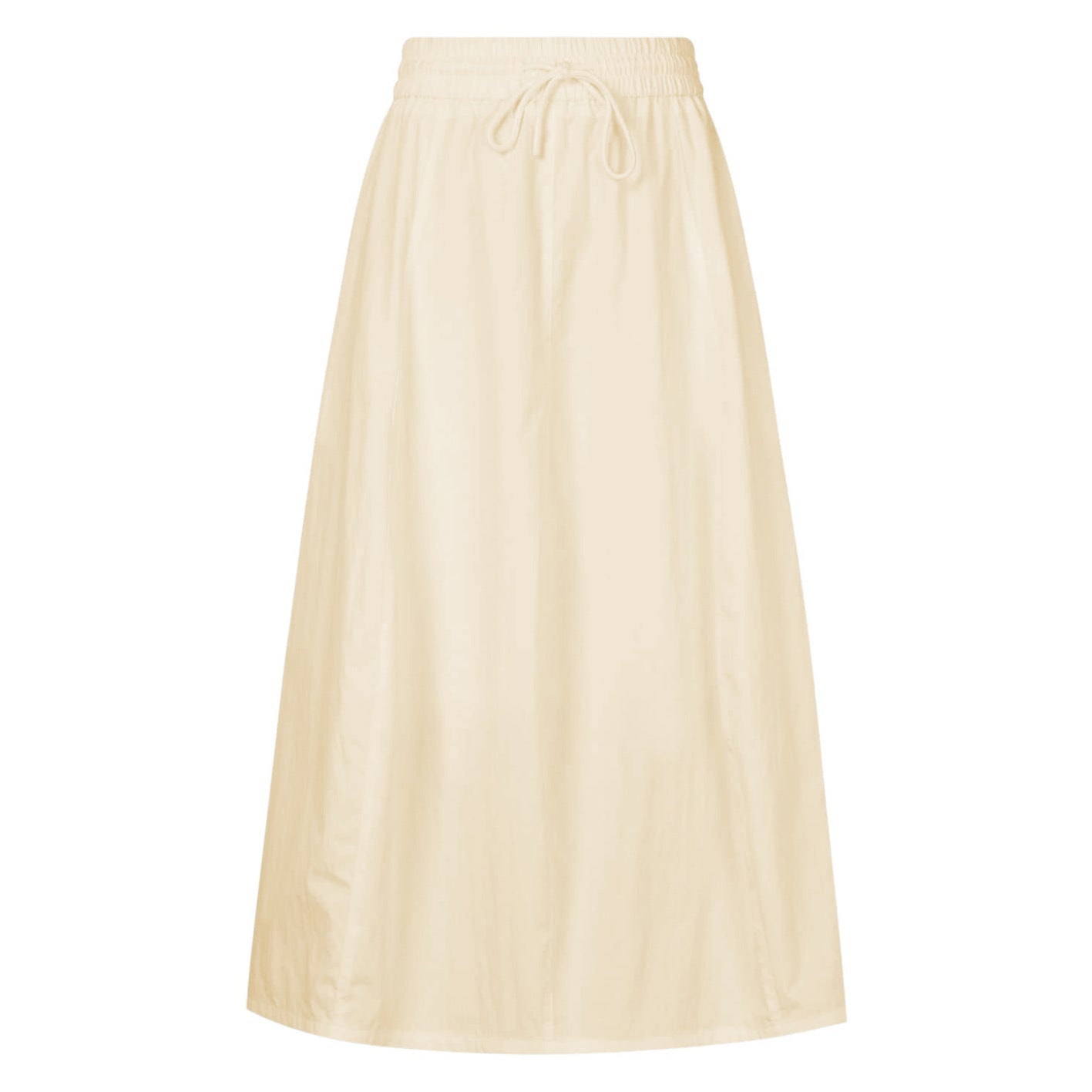 Women Clothing Cotton Skirt Autumn Winter High Waist Slit Solid Color Long Skirt Ivory