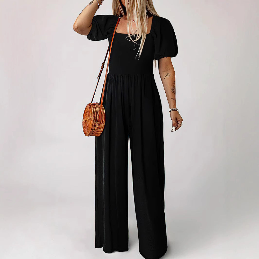 Wal Mart Spring Summer Sexy High Elastic Solid Color Women Jumpsuit