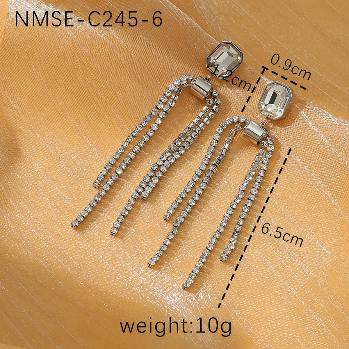 Tassel Pearl Titanium Steel Earrings Women Light Luxury High Grade Diamond Embedded Non Fading Stainless Steel Eardrop One Size NMSE-C245-6 Steel-White