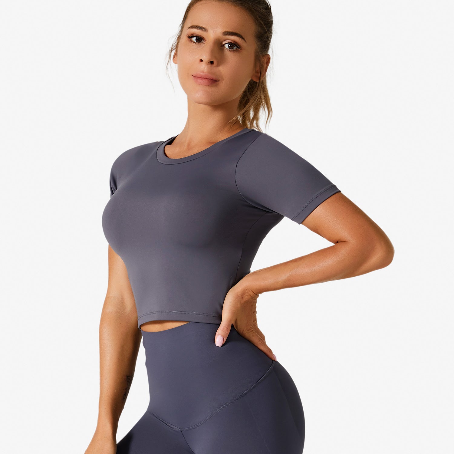 Yoga Clothes Sports Skin Friendly Nude Feel Backless Shaping Breathable Quick Drying Tight Top Running Fitness Clothes