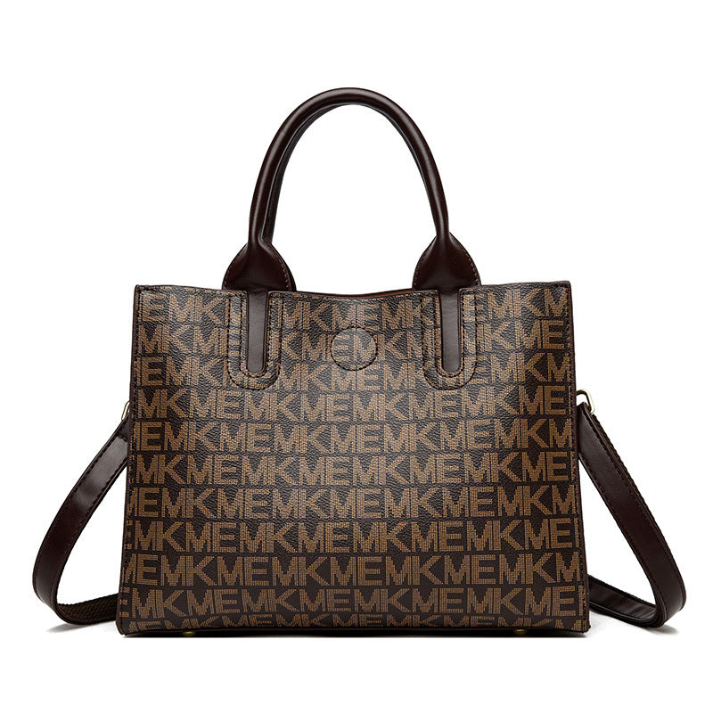 Women Handbag Printed Women Bag Large Capacity Totes Light Luxury Bag One Size EMK Brown