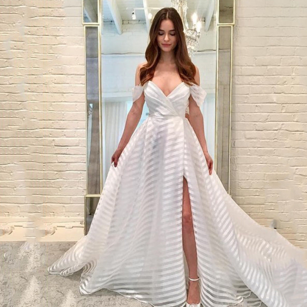 Summer Women Clothing Dress See through Sexy Trailing Pure White Deep V Plunge Dress