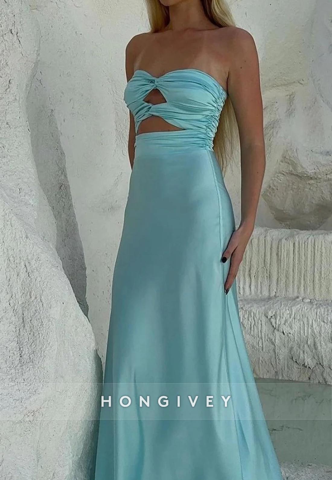 Sweetheart Mermaid Pleats Sleek Simple Prom Dresses