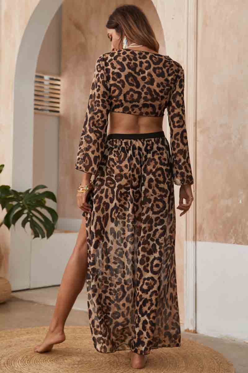 2 Pack Leopard Top and Skirt Set